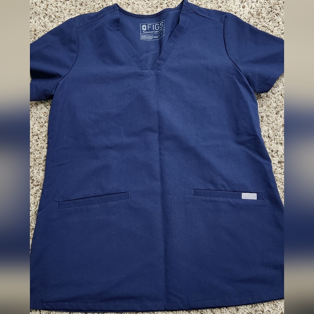 Navy Blue Figs scrub top